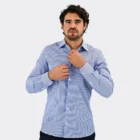 Camicia a Riga Sottile Blu | Shop online camicie Made in Italy | Brunoni Uomo vende online camicie artigianali di prima qualità