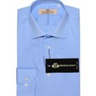 Elegante camicia azzurra slim fit da uomo in cotone sartoriale Made in Italy