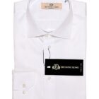 Camicia bianca Royal slim fit da uomo realizzata in Italia con tessuto esclusivo e raffinato
