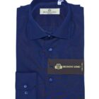 Camicia slim fit blu navy da uomo in cotone sartoriale Made in Italy, elegante e intramontabile